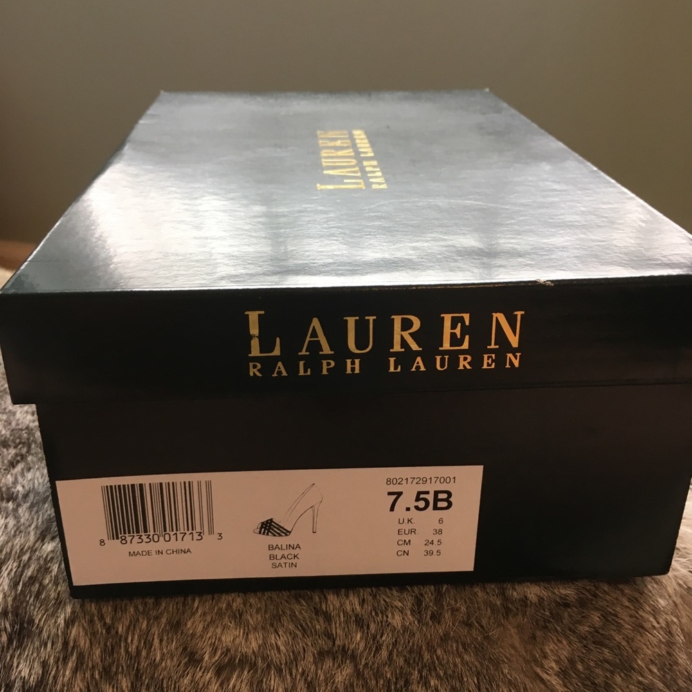 Authentic Ralph Lauren Satin Jeweled High Heels. - Picture 6 of 7